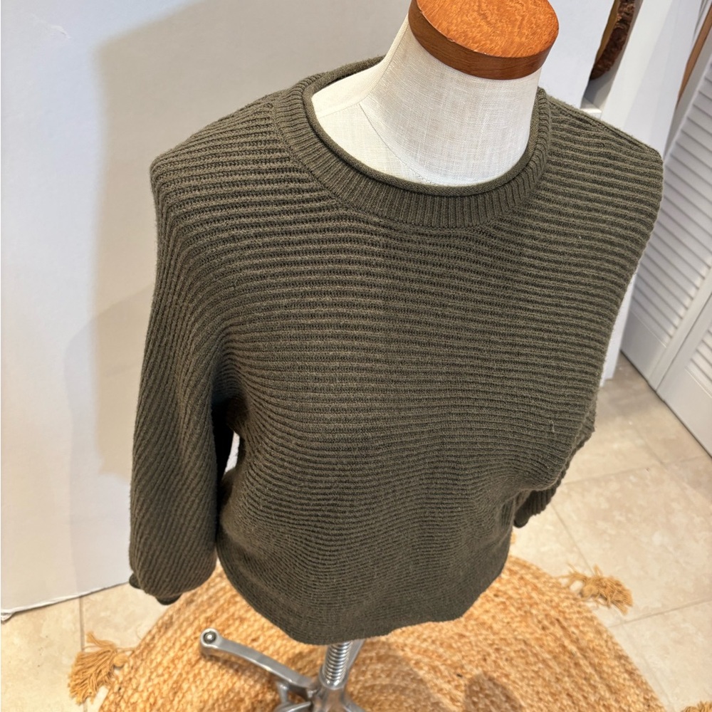 Olive Green Ribbed Sweater